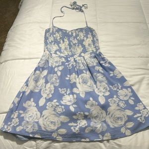 Blue and white dress